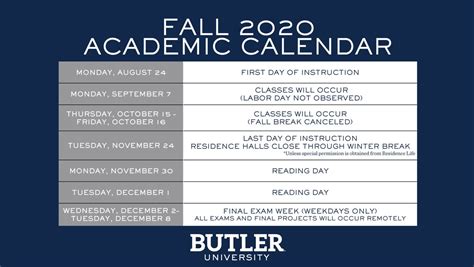 Butler University Fall 2022 Calendar - Printable Word Searches