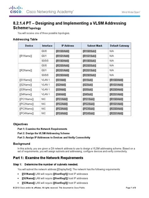 Image result for Design and Implement a VLSM Addressing Scheme
