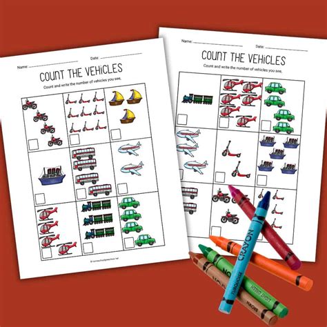 Transportation Counting Worksheet 的图像结果