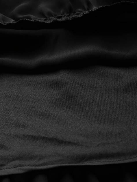 Buy Women Black Solid Semi Sheer Off Shoulder Maxi Tiered Dress ...