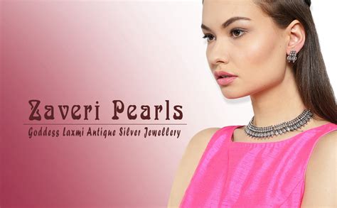 ZAVERI PEARLS Silver Antique Choker Necklace for Women (Silver ...