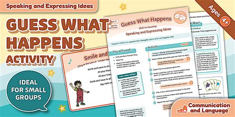 EYFS Communication and Language Activity: Guess What Happens
