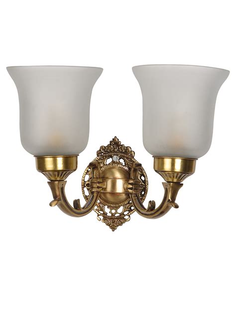 Small Traditional Brass Double Wall Light