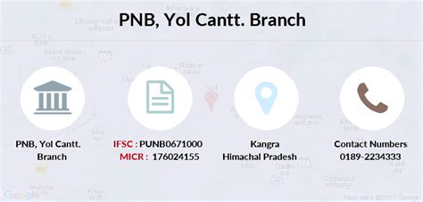 PNB Yol Cantt. IFSC Code PUNB0671000