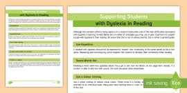 Dyslexia in Children Glossary Fact Cards