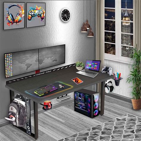 Iceberg Belgium Gaming, Work & Study Desk. Large for Dual Monitors ...