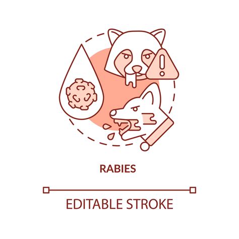 Rabies terracotta concept icon. Common health concern for dog abstract idea thin line ...