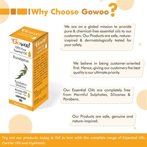 Buy GO WOO 100% PURE EUCALYPTUS OIL FOR COUGH COLDS CLEAR BREATHING ...