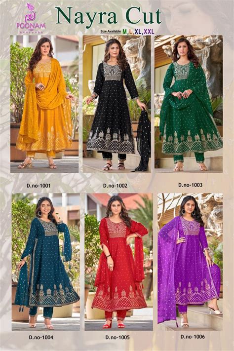 Poonam Nayra Cut Fancy Kurti With Bottom Dupatta Collection: Textilecatalog