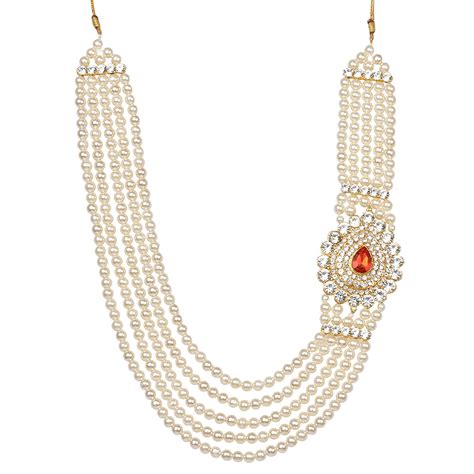 Geetanjali Crafts Handmade Pearl Stone Studded AD American Diamond Base ...