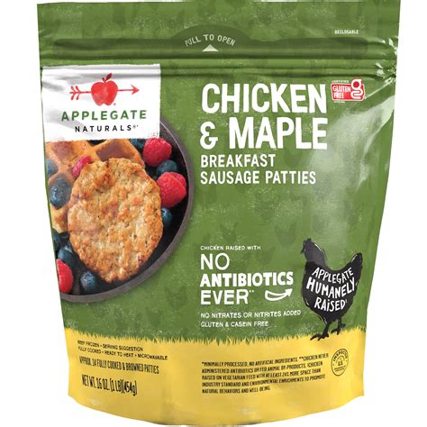 Applegate Natural Chicken & Maple Breakfast Sausage Patties Gluten-Free ...