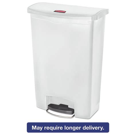 Rubbermaid® Slim Jim Rectangular Plastic Wastebasket, Step-On, 24 ...