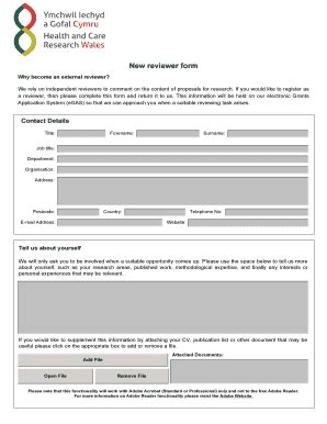 Fillable Online New reviewer form Fax Email Print - pdfFiller