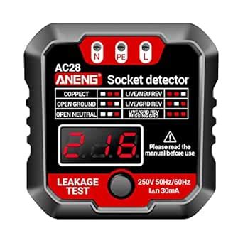 Outlet Tester Receptacle Detector with Voltage LCD Display 250V Power ...