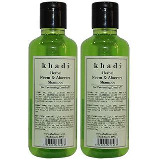 Buy Khadi Herbal Neem Aloevera Shampoo - 210ml (Set of 2) Online - Get ...