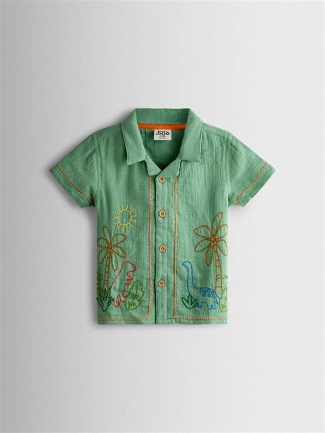 Buy JoJo Maman Bébé Green Dino 2-Piece Shirt & Short Set from Next India