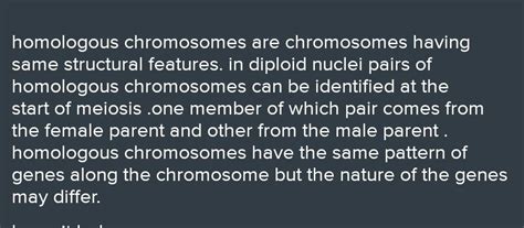 The members of a homologous pair of chromosomes - Brainly.in