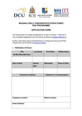 Fillable Online dcu BioAT Application Form - dcu Fax Email Print ...
