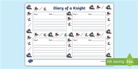 Diary of a Knight Writing Frame (teacher made) - Twinkl