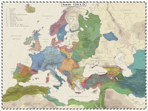 Europe - 1210 AD | European history, Historical maps, Map