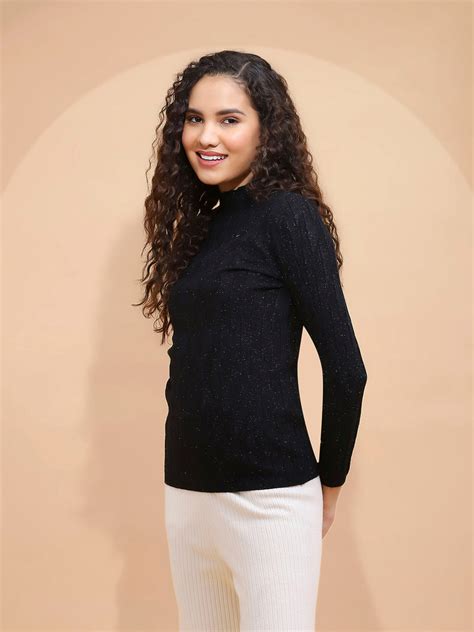 Black Slim Fit Skivvy Pullover – Global Republic