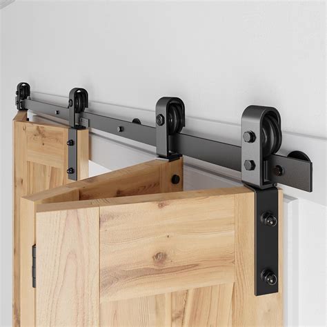 SMARTSTANDARD 64-inch Bi-Folding Sliding Barn Door Hardware Kit ...