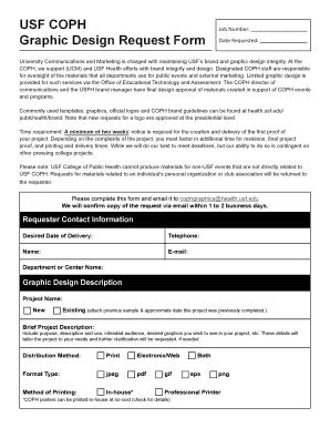Fillable Online health usf USF COPH Graphic Design Request Form - USF ...