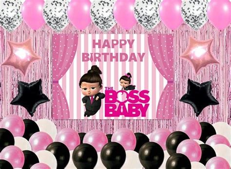 Buy Boss Baby Girl Theme Birthday Party Decoration Kit with Backdrop ...