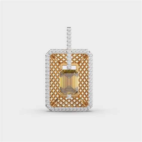 Intricate Mesh Square Diamond Pendant | Jewelbox