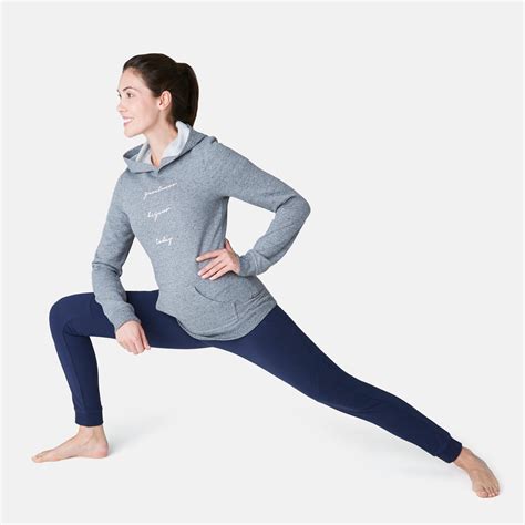 520 Women's Gentle Gym & Pilates Hooded Sweatshirt - Grey