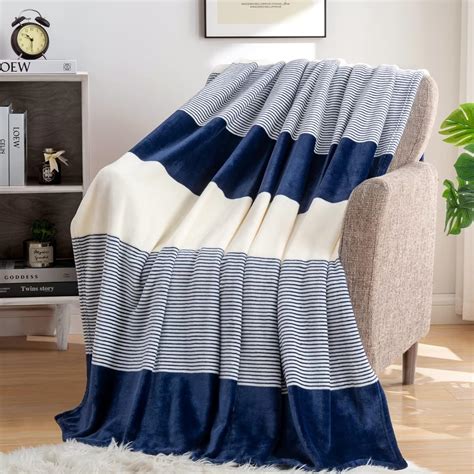 Amazon.com: Homelike Moment Fleece Throw Blanket for Couch, Blue Soft ...
