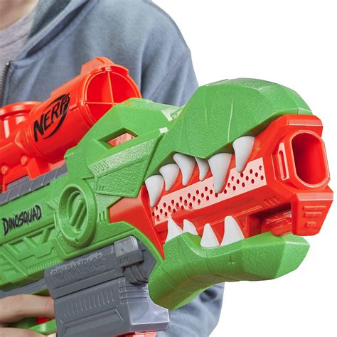 Buy Nerf DinoSquad Rex-Rampage Motorized Dart Blaster, 10-Dart Clip, 20 ...