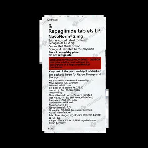 NOVONORM 2MG TABLET 15'S Price, Uses, Side Effects & Substitutes | Medkart