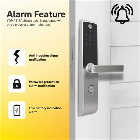 YDM 3115 AV Series- Smart Lock, Silver with PIN, RFID and Mechanical c ...