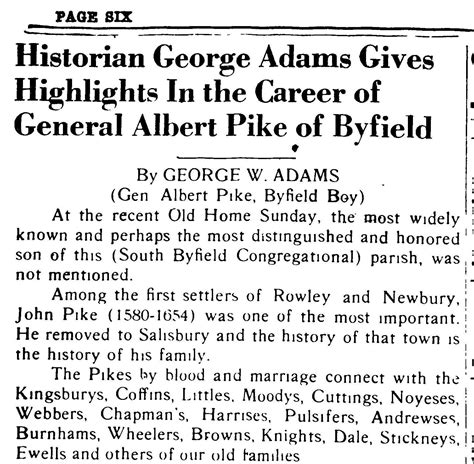 Museum of Old Newbury: Newburyport's Albert Pike Toppled, Part Three