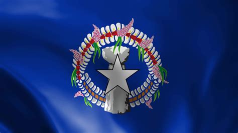 Northern Mariana Islands Flag. Flag of the Northern Mariana Islands footage video waving in wind ...