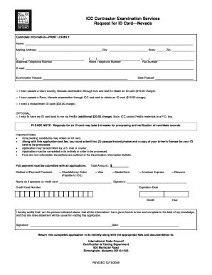 Nevada ID Card Application - International Code Council - Iccsafe ...