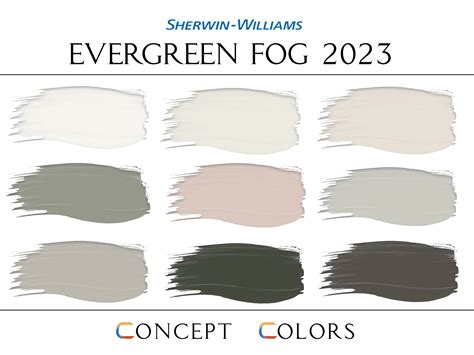 Evergreen Fog Color Palette, Architectural Tips, Concept Colors, Trend ...