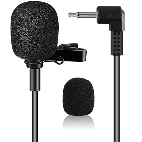 EXMAX Mini Lapel Mic Tie Clip-on 1/8” 3.5mm Jack Condenser Collar ...