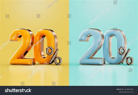 20 Percent Discount Offer With Two Different Glossy Color Orange Cyan ...