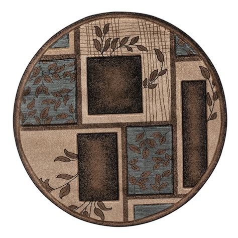 MDA Rugs Glamour 8 X 8 (ft) Brown/Blue Round Indoor Abstract Area Rug ...