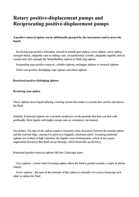 Reciprocating positive-displacement pumps - Benefits: Rotational ...
