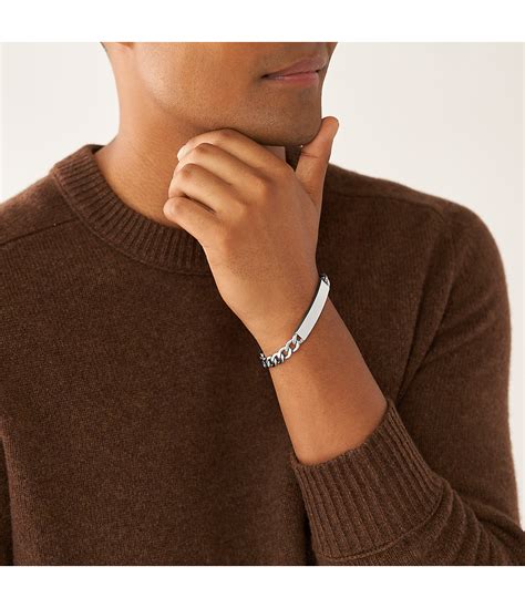 Buy Fossil Ellis Stainless Steel ID Bracelet JF04164040 at Rs.5795 ...