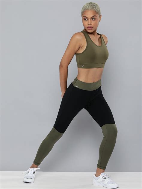 HRX by Hrithik Roshan Olive Solid Green Bra Lightly Padded - Price History