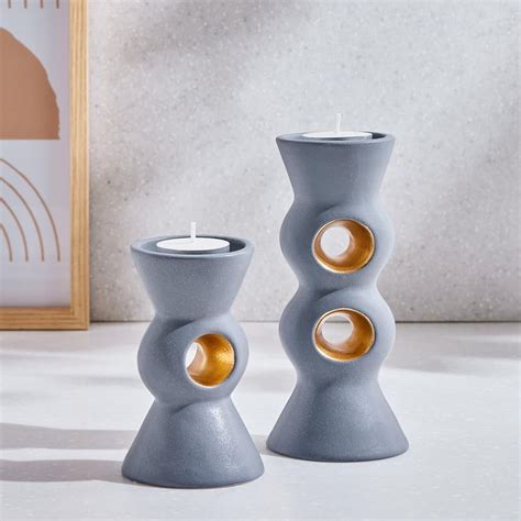 Buy Marshmallow Ceramic Candle Holder from Home Centre at just INR 399.0