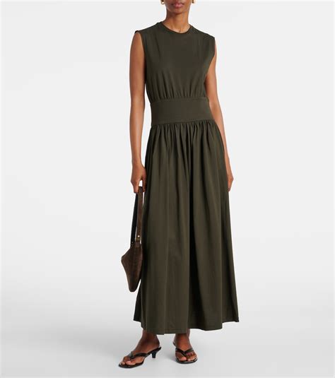 Cotton jersey maxi dress in brown - Toteme | Mytheresa