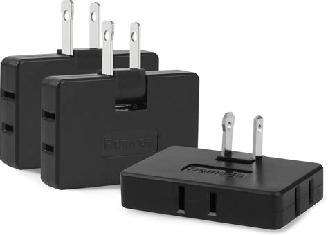 Romeda 3 Pack AC Flat Wall Outlet Extender Flat Plug Adapter Outlet ...