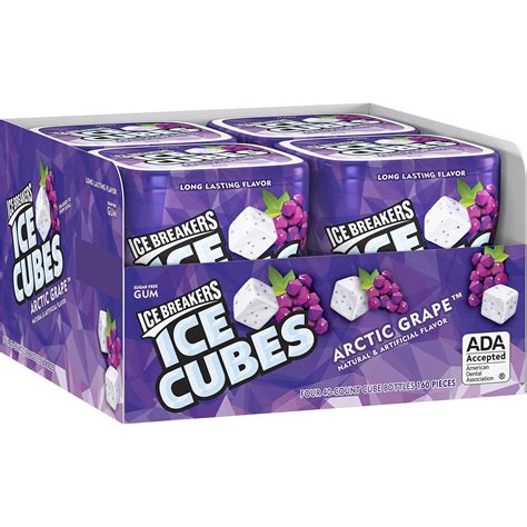 Ice Breakers, Ice Cubes, Arctic Grape Gum, 3.24 Oz, 4 Ct - Walmart.com