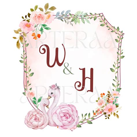 WH Wedding Logo PNG | Couple Initials Monogram | W & H Wedding Emblem ...