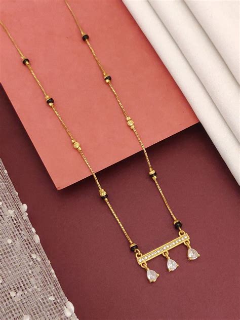 Abdesigns Gold-Plated Mangalsutra with CZ Drops . | Abdesignsjewellery